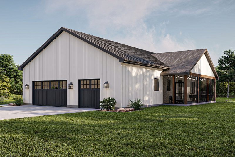 Dream House Plan - Exterior - Rear Elevation for Barndominium House Plan #455-552 - 1 bed, 1.5 bath
