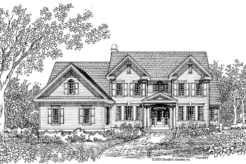 Dream House Plan - Exterior - Front Elevation 3 for Colonial House Plan #929-632 - 4 bed, 3.5 bath