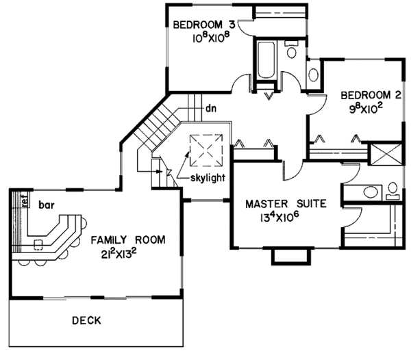 Architectural House Design - Contemporary Floor Plan - Upper Floor Plan #60-865