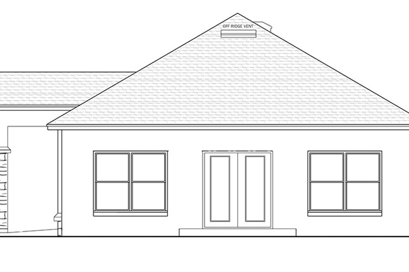 House Blueprint - Exterior - Rear Elevation for Mediterranean House Plan #1058-115 - 2 bed, 2 bath