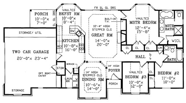 Architectural House Design - Ranch Floor Plan - Main Floor Plan #314-192