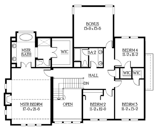 House Blueprint - Craftsman Floor Plan - Upper Floor Plan #132-248