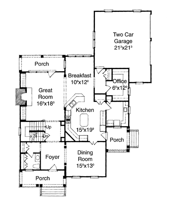 Architectural House Design - Colonial Floor Plan - Main Floor Plan #429-171