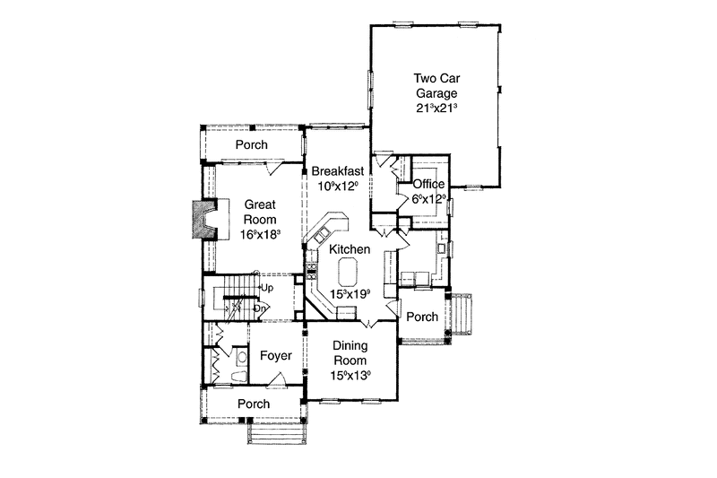 Dream House Plan - Floor Plan - Main Floor for Colonial House Plan #429-171 - 3 bed, 2.5 bath