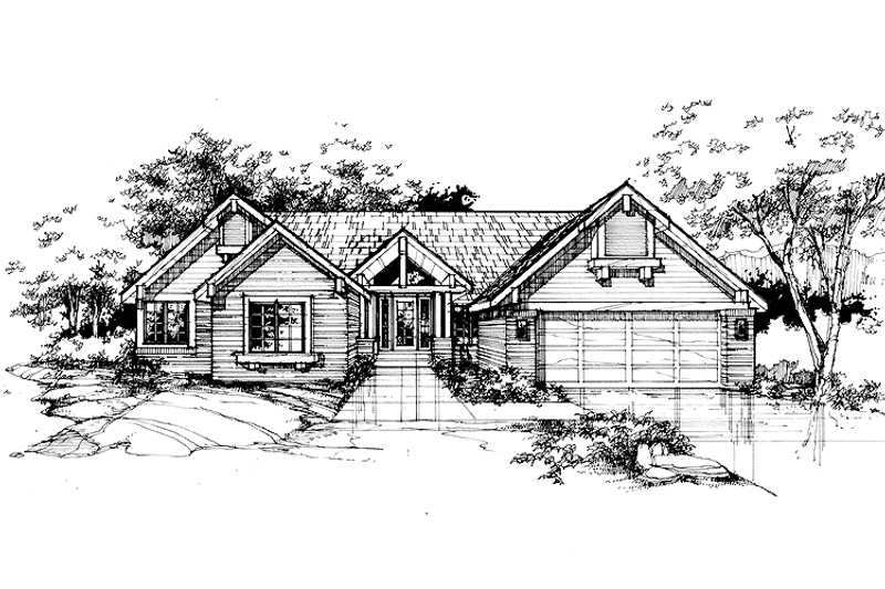 Dream House Plan - Craftsman Exterior - Front Elevation Plan #320-716