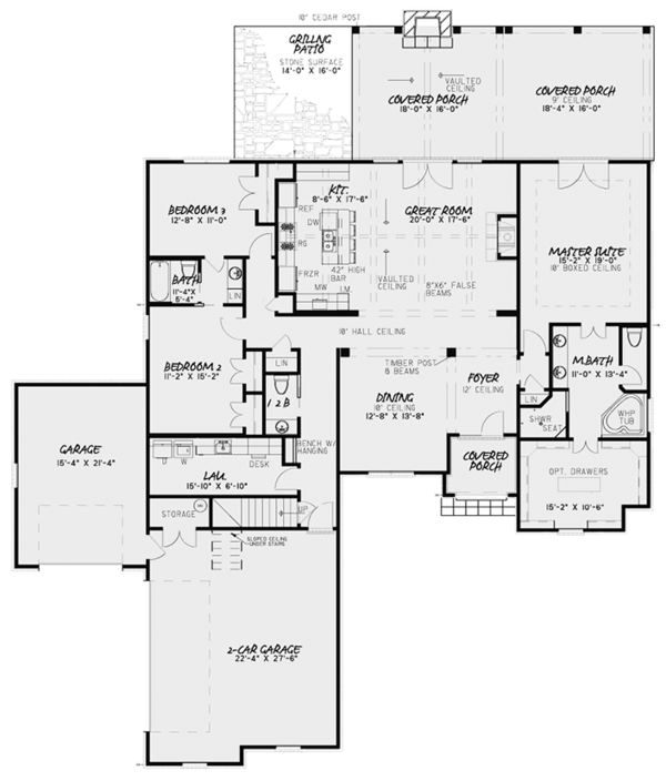 House Plan Design - European Floor Plan - Main Floor Plan #17-3369