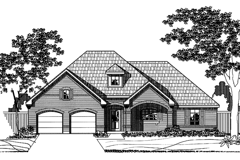 House Blueprint - Exterior - Front Elevation 3 for Traditional House Plan #946-2 - 3 bed, 2 bath