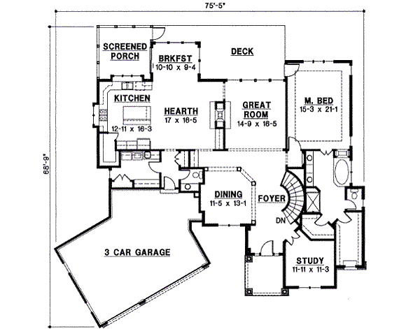 Traditional Floor Plan - Main Floor Plan #67-864