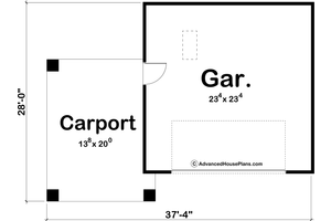 Floor Plan - Main Floor for Traditional House Plan #455-37, 0 bath