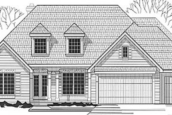 Exterior - Front Elevation for Traditional House Plan #67-445 - 4 bed, 3.5 bath