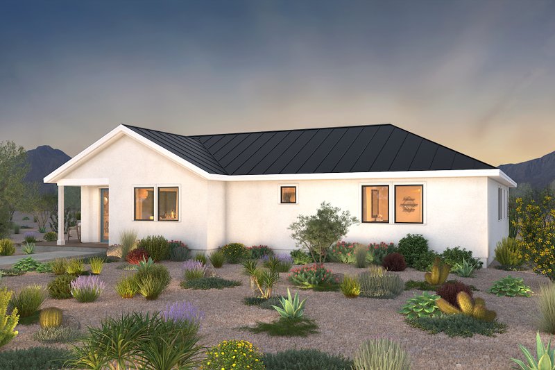 Home Plan - Exterior - Front Elevation 3 for Ranch House Plan #497-12 - 3 bed, 2 bath