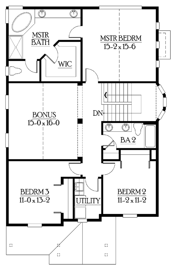 House Plan Design - Craftsman Floor Plan - Upper Floor Plan #132-242
