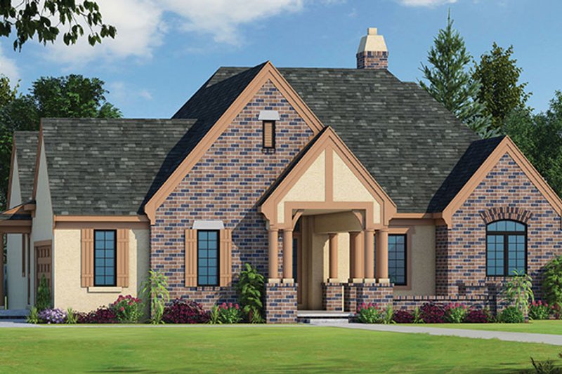 Dream House Plan - Exterior - Front Elevation 3 for European House Plan #20-2251 - 3 bed, 3 bath