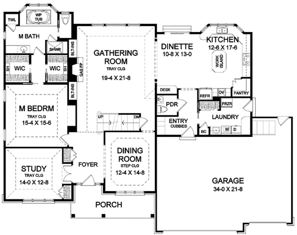 House Plan Design - Traditional Floor Plan - Main Floor Plan #328-389