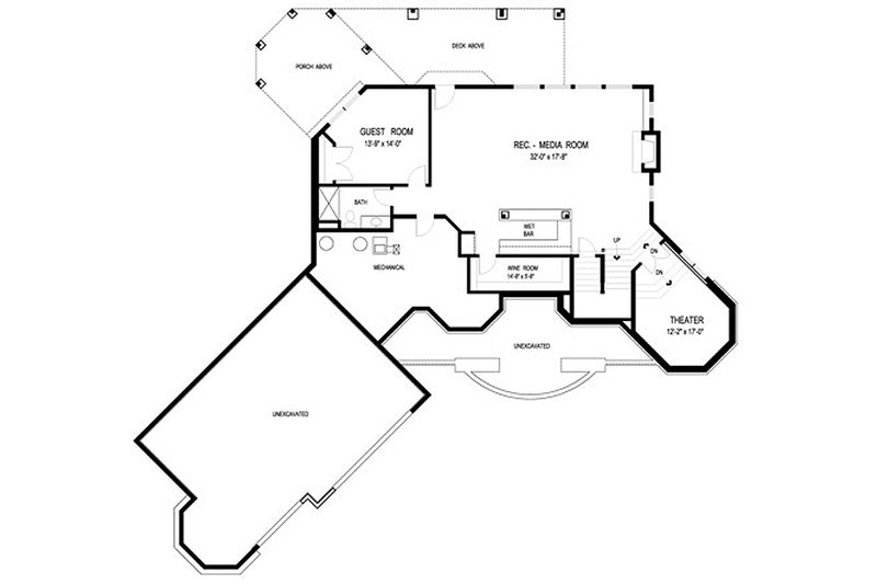 Dream House Plan - Floor Plan - Lower Floor for Traditional House Plan #56-600 - 4 bed, 4.5 bath