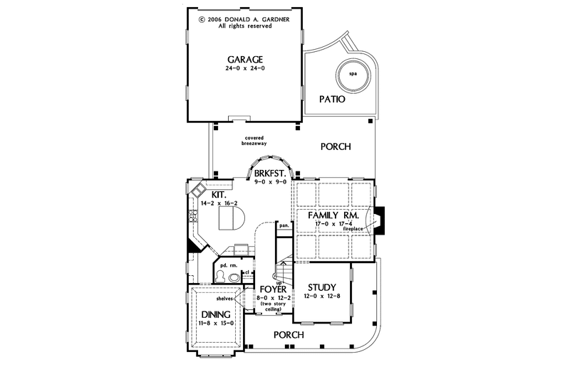 Home Plan - Floor Plan - Main Floor for Traditional House Plan #929-812 - 3 bed, 2.5 bath