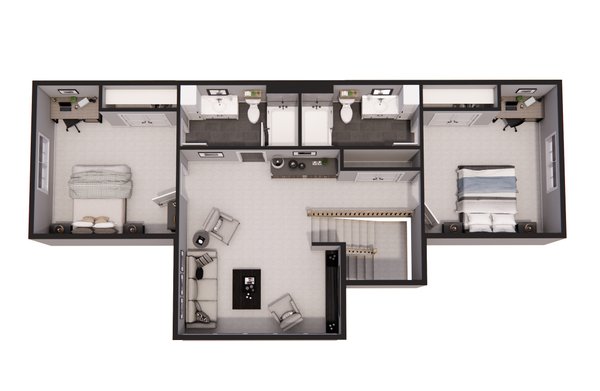 Architectural House Design - Farmhouse Floor Plan - Upper Floor Plan #51-1302