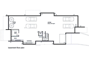 Floor Plan - Lower Floor for Modern House Plan #496-15 - 4 bed, 3.5 bath