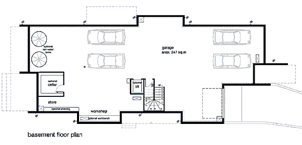 Modern Floor Plan - Lower Floor Plan #496-15