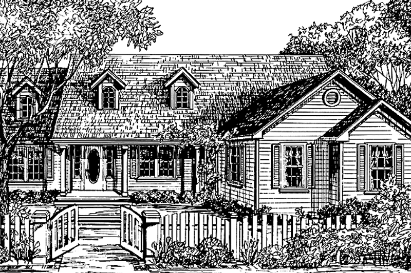 Home Plan - Country Exterior - Front Elevation Plan #966-25