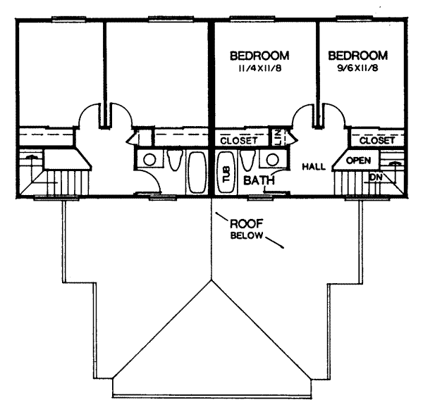 Modern Floor Plan - Upper Floor Plan #303-252