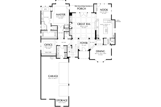Floor Plan - Main Floor for Colonial House Plan #48-829 - 4 bed, 3.5 bath