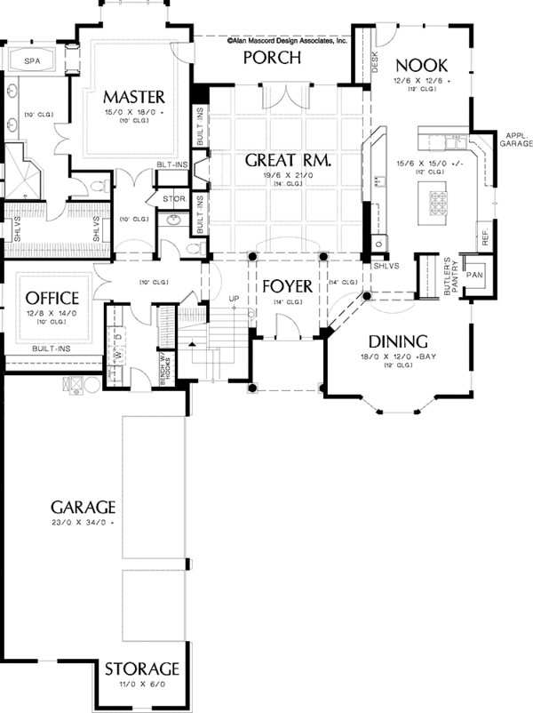 Home Plan - Colonial Floor Plan - Main Floor Plan #48-829
