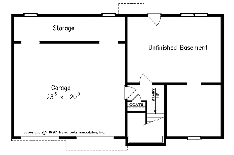 Home Plan - Floor Plan - Lower Floor for Colonial House Plan #927-204 - 3 bed, 2 bath