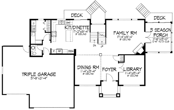 House Plan Design - Traditional Floor Plan - Main Floor Plan #51-912