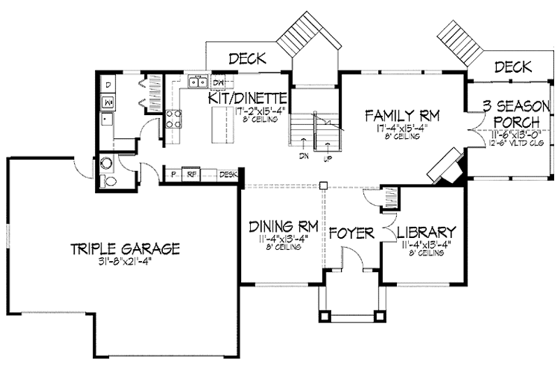 Home Plan - Floor Plan - Main Floor for Traditional House Plan #51-912 - 4 bed, 2.5 bath
