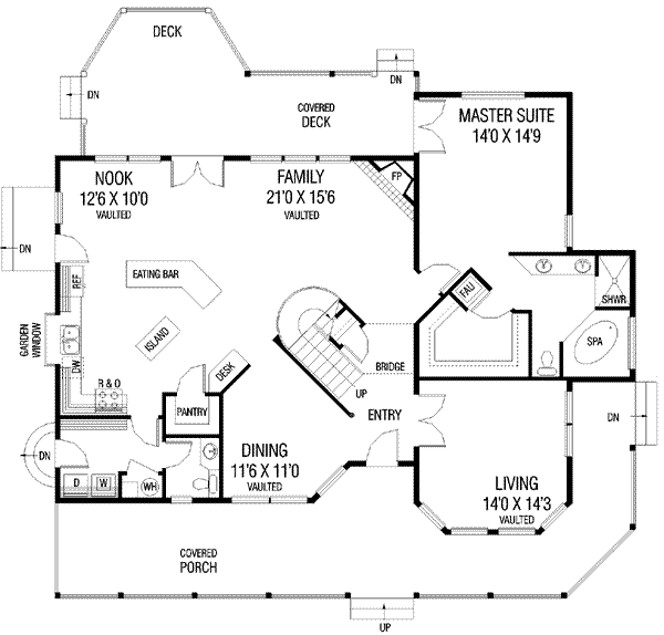 Dream House Plan - Farmhouse Floor Plan - Main Floor Plan #60-130