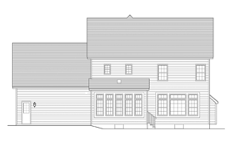 Home Plan - Exterior - Rear Elevation for Colonial House Plan #1010-48 - 3 bed, 2.5 bath