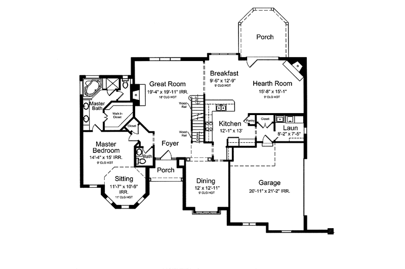 Dream House Plan - Floor Plan - Main Floor for Country House Plan #46-806 - 4 bed, 3.5 bath
