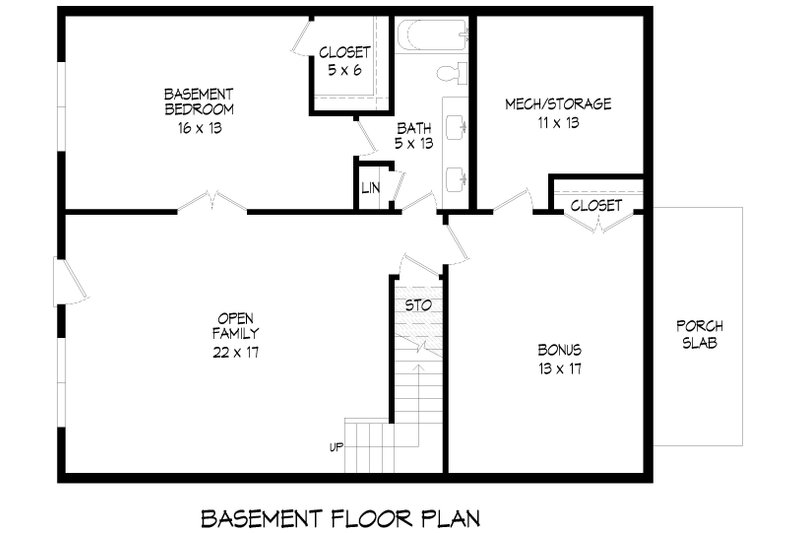 Home Plan - Floor Plan - Lower Floor for Country House Plan #932-982 - 4 bed, 3.5 bath