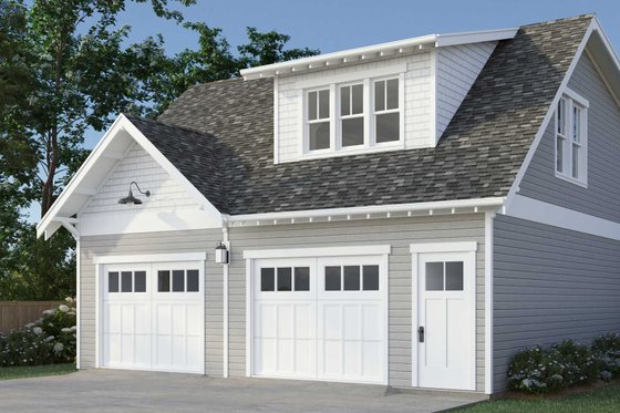 Exterior - Front Elevation 3 for Craftsman House Plan #461-99 - 1 bed, 1 bath