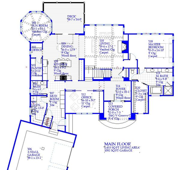 Architectural House Design - Traditional Floor Plan - Main Floor Plan #901-137