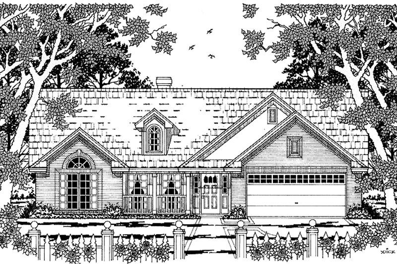 House Plan Design - Country Exterior - Front Elevation Plan #42-413