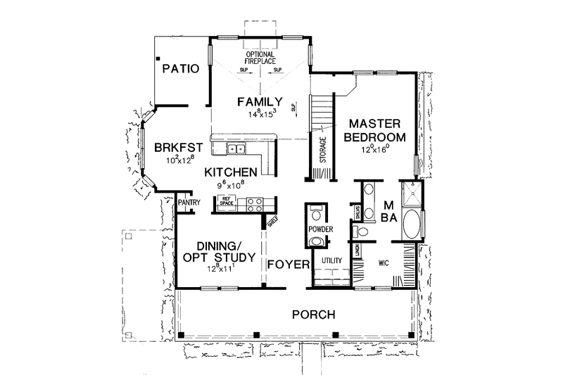 Home Plan - Floor Plan - Main Floor for Country House Plan #472-141 - 3 bed, 2.5 bath