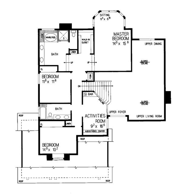 Dream House Plan - Mediterranean Floor Plan - Upper Floor Plan #72-923
