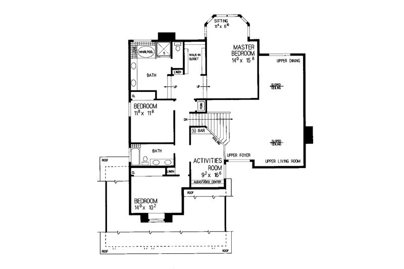 House Design - Floor Plan - Upper Floor for Mediterranean House Plan #72-923 - 4 bed, 3 bath