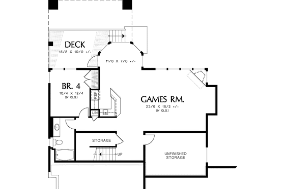 Floor Plan - Lower Floor for Country House Plan #48-841 - 3 bed, 2.5 bath