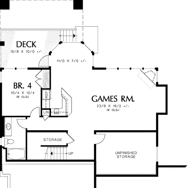 House Plan Design - Country Floor Plan - Lower Floor Plan #48-841