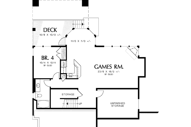 Architectural House Design - Floor Plan - Lower Floor for Country House Plan #48-841 - 3 bed, 2.5 bath