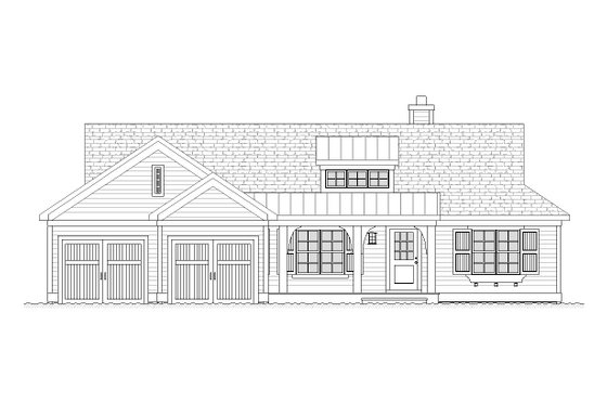 Exterior - Front Elevation 3 for Ranch House Plan #901-57 - 4 bed, 3 bath