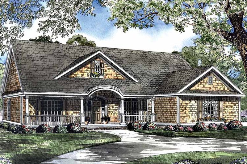 Home Plan - Exterior - Front Elevation 3 for Country House Plan #17-2949 - 4 bed, 2 bath