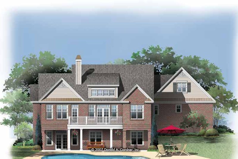 Home Plan - Exterior - Rear Elevation for Traditional House Plan #929-829 - 4 bed, 3 bath
