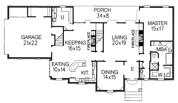 Home Plan - Country Floor Plan - Main Floor Plan #15-321