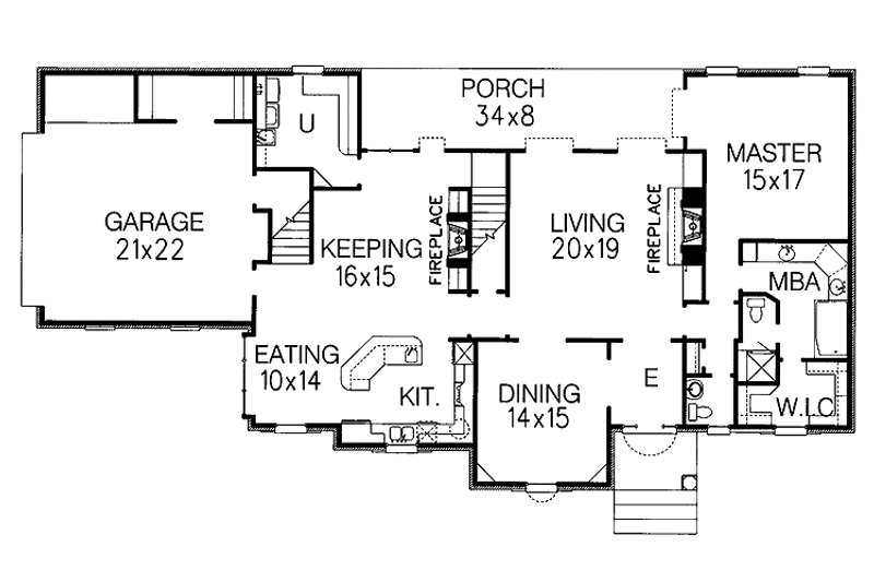 Home Plan - Floor Plan - Main Floor for Country House Plan #15-321 - 4 bed, 4.5 bath