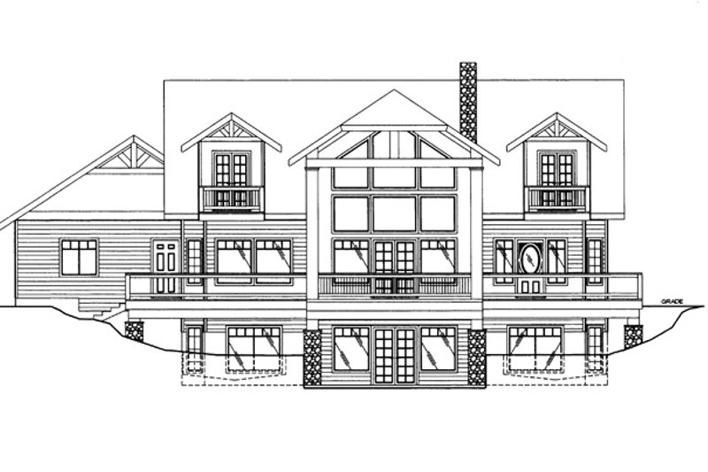 Dream House Plan - Exterior - Rear Elevation for Craftsman House Plan #117-841 - 4 bed, 3.5 bath