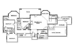 Floor Plan - Lower Floor for European House Plan #5-319 - 6 bed, 5 bath